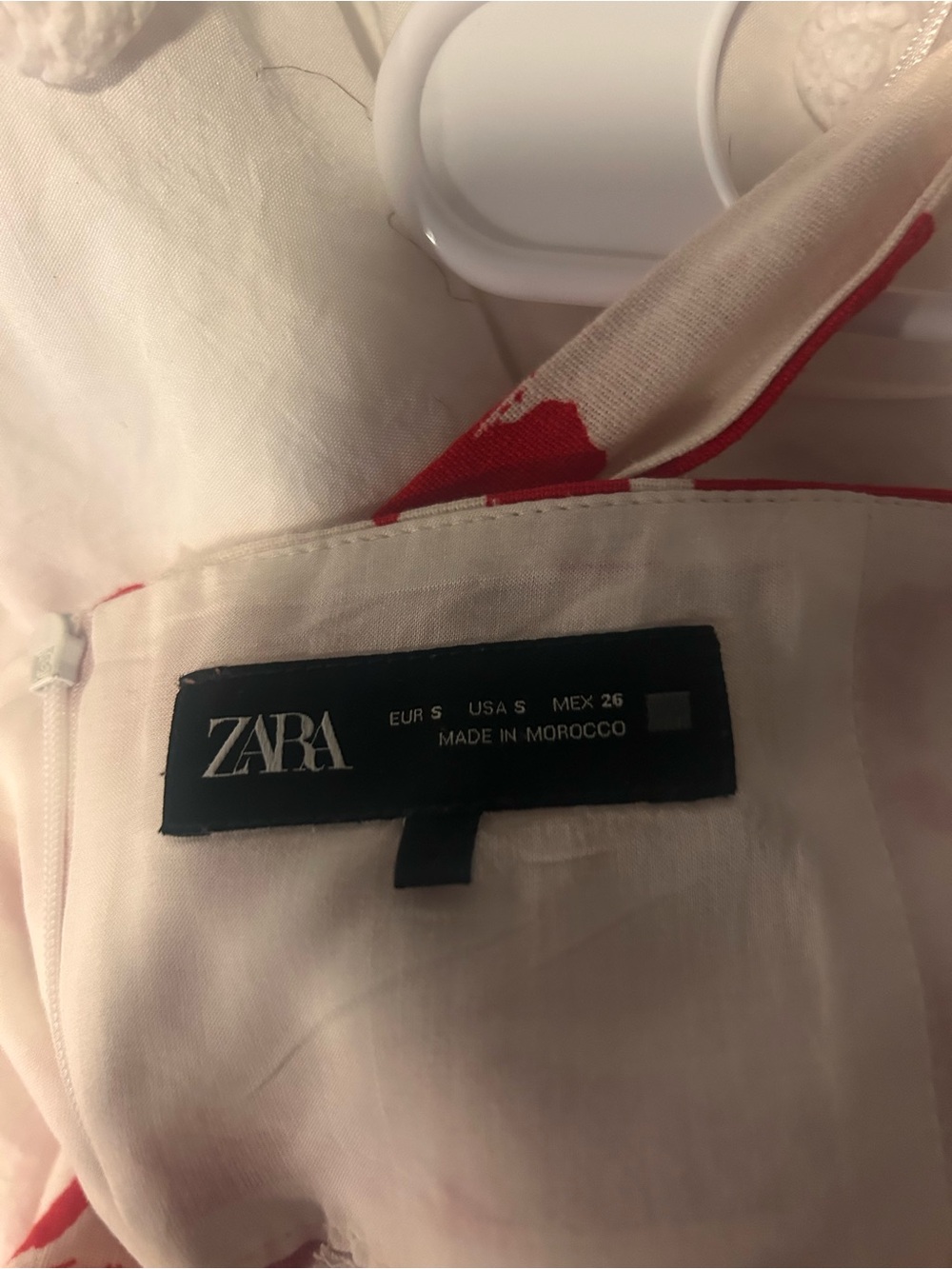 Zara Red and White Halter Floral Midi Dress - Picture 4 of 4